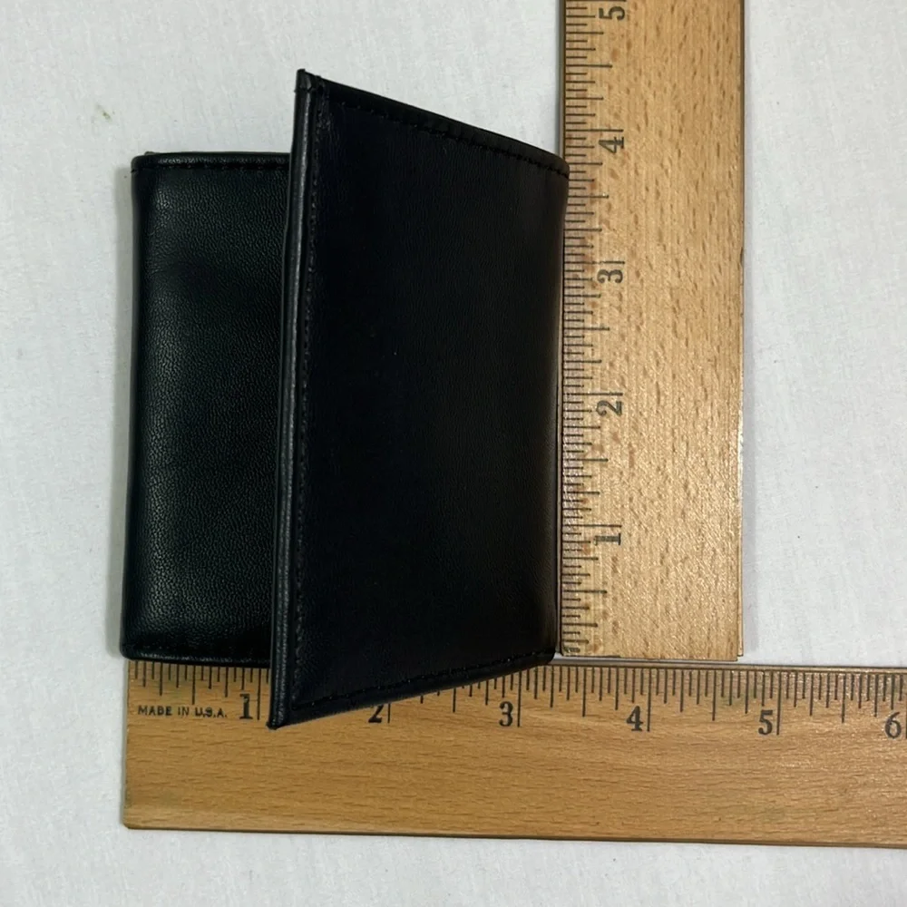 Black Leather Trifold Wallet